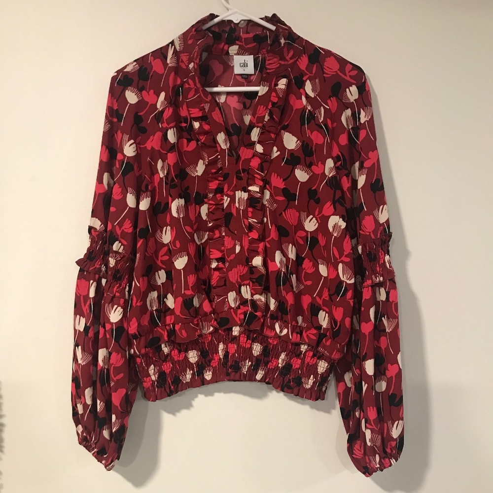 🦋Beautiful Balloon Sleeve Ruched Floral Top